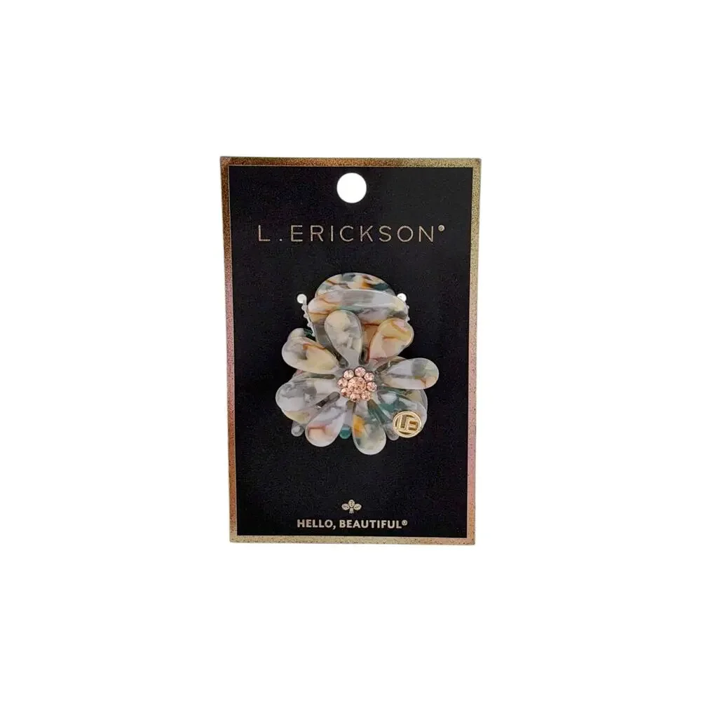 FRANCE LUXE L. ERICKSON Lane Claw Clip in Blue & Tan